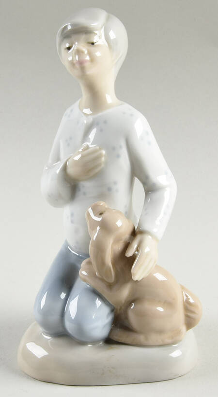 Made in Spain Figurines Boy With Dog - No Box