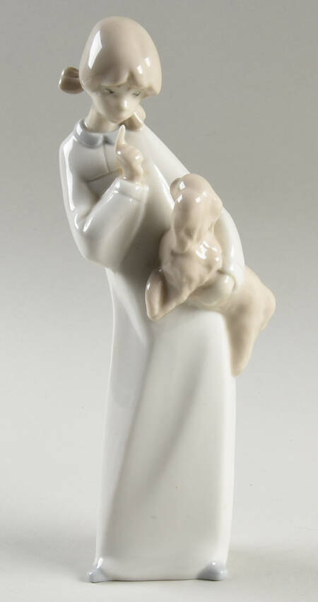 Made in Spain Figurines Girl With Dog - No Box