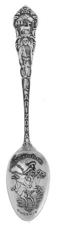 Shepard Souvenir Spoons & Forks Phoenix Arizona;Out On The Plains - No Box