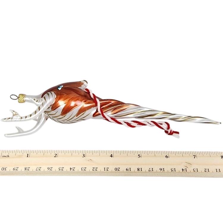 Blown Glass Ornaments Reindeer Head Twist - Boxed