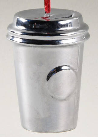 To Go Cup Ornaments Metallic Silver To Go Cup - Boxed