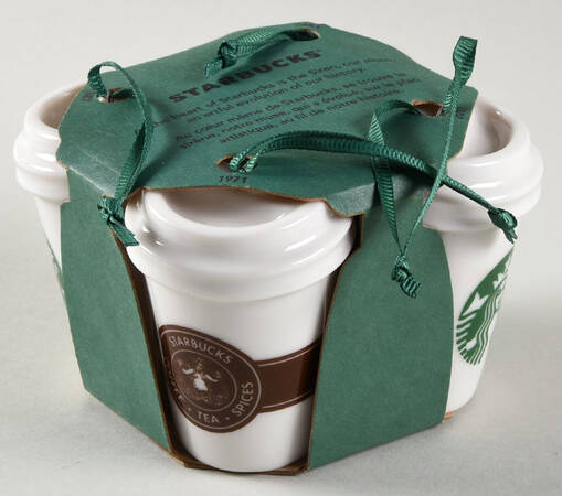 To Go Cup Ornaments White To Go Cup 4 Pc Logo Set - Boxed
