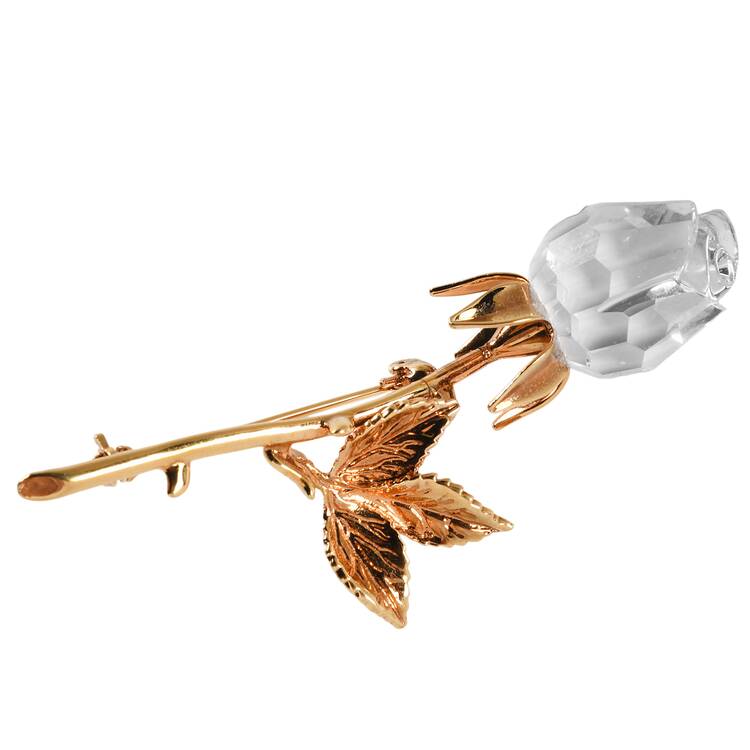 Crystal Memories Brooches Rose Brooch - 1 Triple Leaf - Boxed