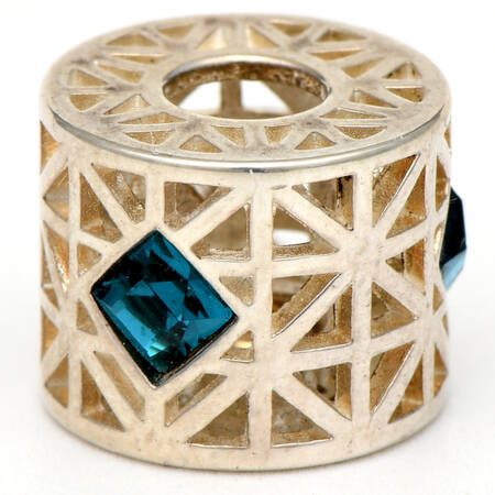 Sterling Chamilia Charms & Beads Geometric Aquamarine Bead - No Box