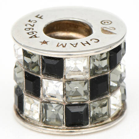 Sterling Chamilia Charms & Beads Black & White Check Bead - No Box