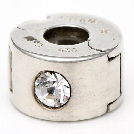 Sterling Chamilia Charms & Beads Jeweled Clear Lock Bead - No Box