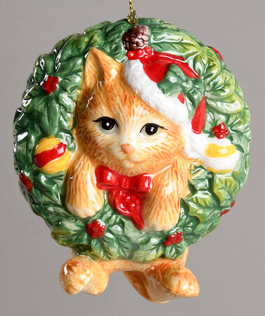 Christmas Tree - Kittens Kitten In Wreath - Boxed