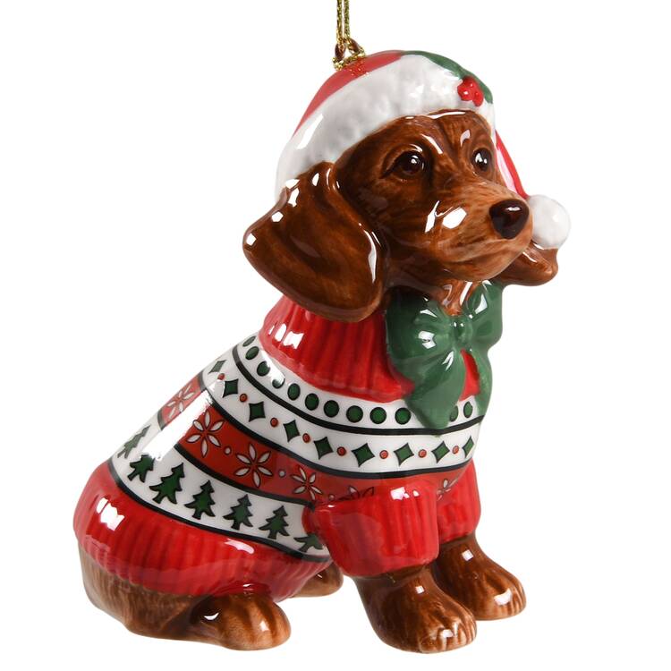 Christmas Tree - Puppies Dachshund In Christmas Jumper - Boxed