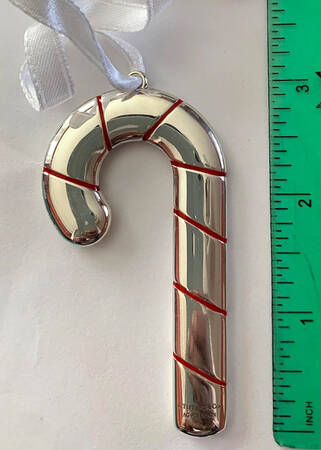Tiffany & Co Christmas Ornament Candy Cane-Red Stripes - Boxed