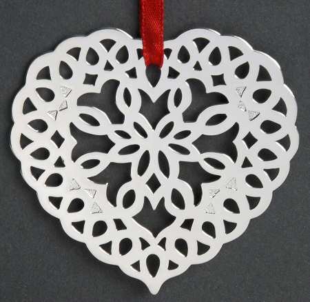 Tiffany & Co Christmas Ornament Lace Heart - Boxed