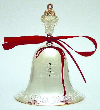 Towle Christmas Ornament 60th Anniv Old Master Bell-Silverplate - Boxed