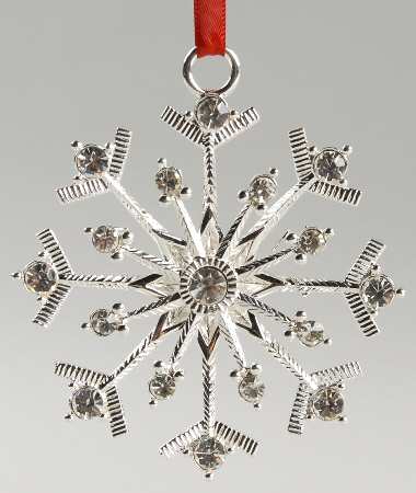 Towle Christmas Ornament Snowflake W/ Crystals - Boxed