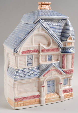 Treasure Craft Cookie Jar Blue Gable House - Boxed