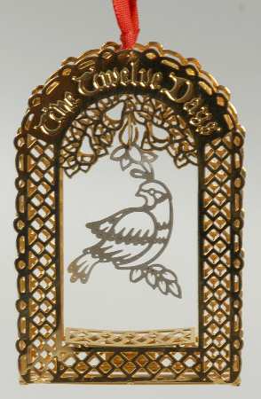 Filigree Christmas Ornament Partridge - Boxed