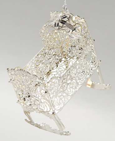 Filigree Christmas Ornament Cradle - Boxed