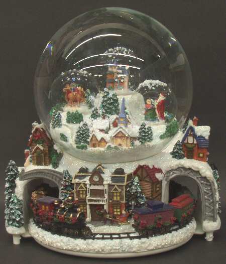 Three Jays Musical Waterglobe I'Ll Be Home For Xmas-Train - Boxed