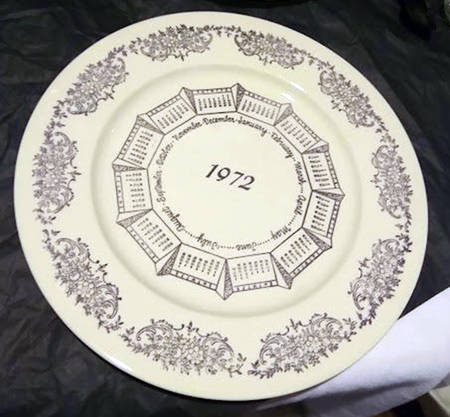 Calendar Plate 1972 - No Box