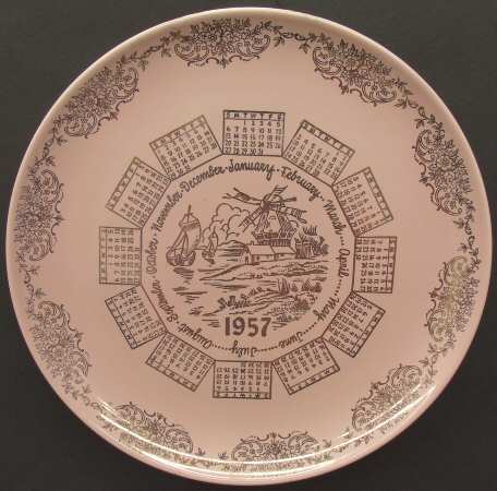 Calendar Plate 1957 - No Box