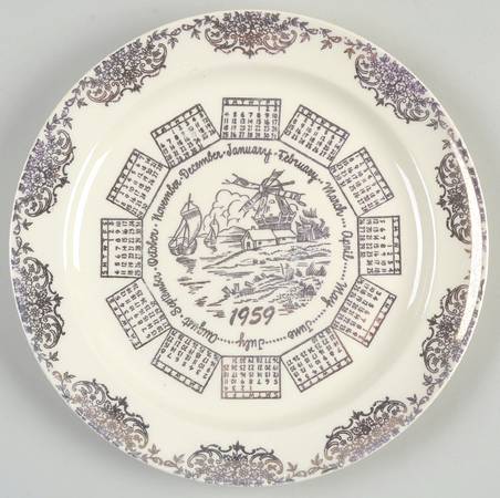 Calendar Plate 1959 - No Box