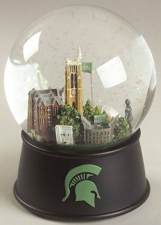 College Campus Snowglobe Michigan State University - Boxed