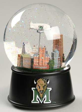 College Campus Snowglobe Marshall University - Boxed