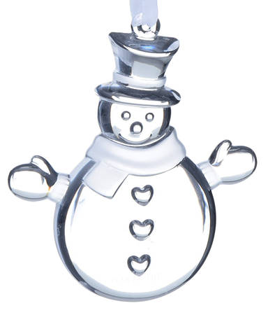 Tiffany & Co Crystal Ornament Snowman With Hands - With Box
