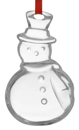 Tiffany & Co Crystal Ornament Snowman - With Box