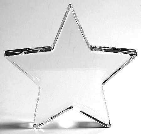 Tiffany & Co Crystal Giftware Star Paperweight-Clear - Boxed