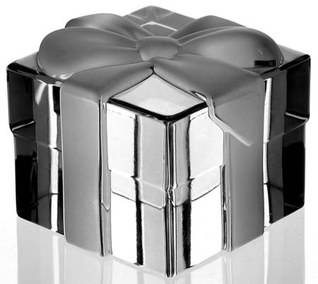 Tiffany & Co Crystal Giftware Gift Box With Frosted Bow Paperweight - No Box