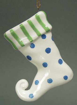 Transpac Ornaments Stocking Stuffer-White/Blue Dots - No Box