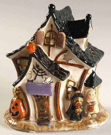 Halloween Fun Black Roof House Tea Light - No Box