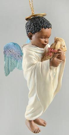 Ebony Visions-Angel Series Ornaments Little Blue Wings - With Box