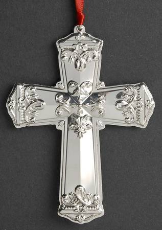 Annual Sterling Ornament 2010 Trianon Cross - Boxed