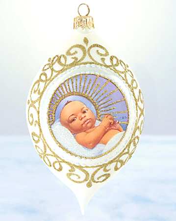 Nativity-Blackshear Circle Baby Jesus-Glass - With Box