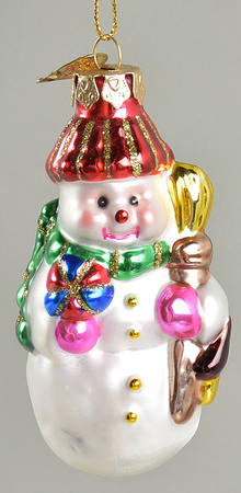 Museum Series Snowman With Broom Pink Mittens - No Box
