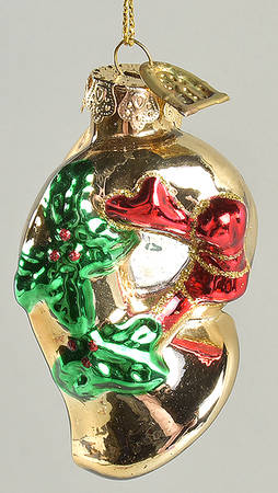 Museum Series Horn With Holly And Ribbon - No Box