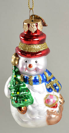 Museum Series Snowman With Blue Scarf & Tree - No Box
