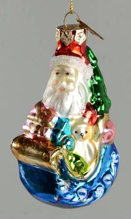 Museum Series Santa With Gifts On Blue Sleigh - No Box 60