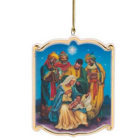 Ebony Visions Porcelain Ornaments O Holy Night Nativity - Boxed