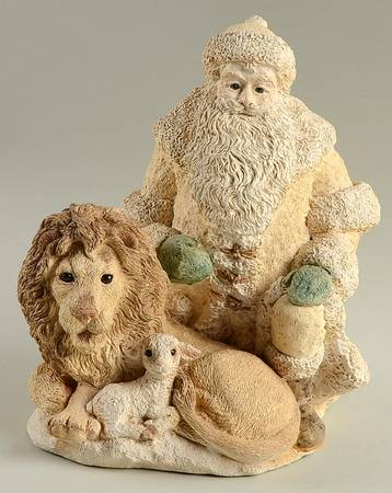 Legend of Santa Claus Victorian Lion And Lamb Santa - Boxed