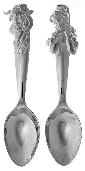 Various Sterling Souvenir Spoons Disney Beauty And The Beast - No Box