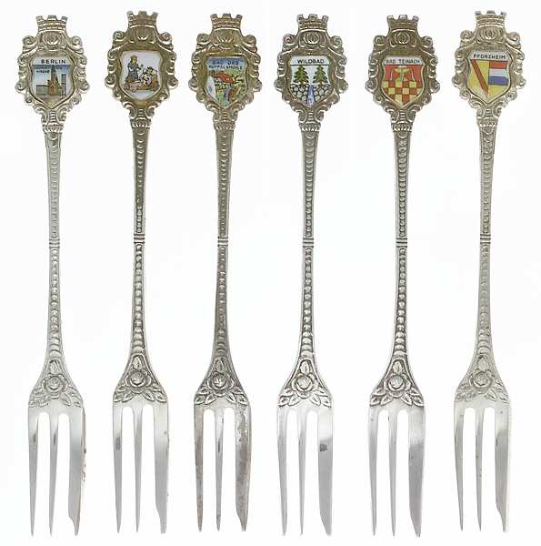 Various Sterling Souvenir Spoons Germany-Set Of 8 - No Box