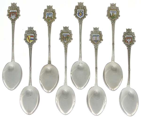 Various Sterling Souvenir Spoons Germany-Set Of 6 - No Box