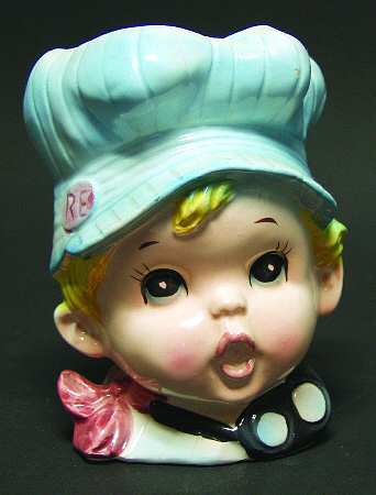 Head Vases E O Brady Boy W/Hat - No Box
