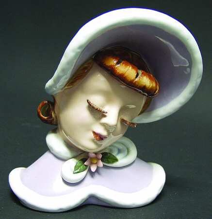 Head Vases Lefton Closed Eyes Girl - No Box