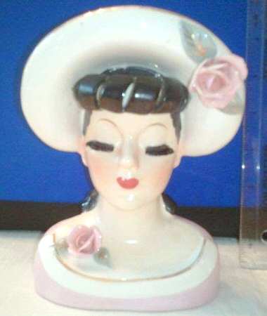 Head Vases Lady With Eyes Closed-No Stones - No Box