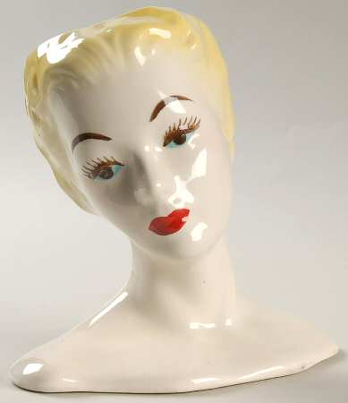 Head Vases Lady Blonde/Blu Eyes  Bust - No Box