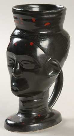 Head Vases Dark Native African Mug/Vase - No Box