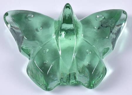 Art Glass Paperweights Green Butterfly - No Box