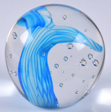 Art Glass Paperweights Blue Whale's Tail - No Box